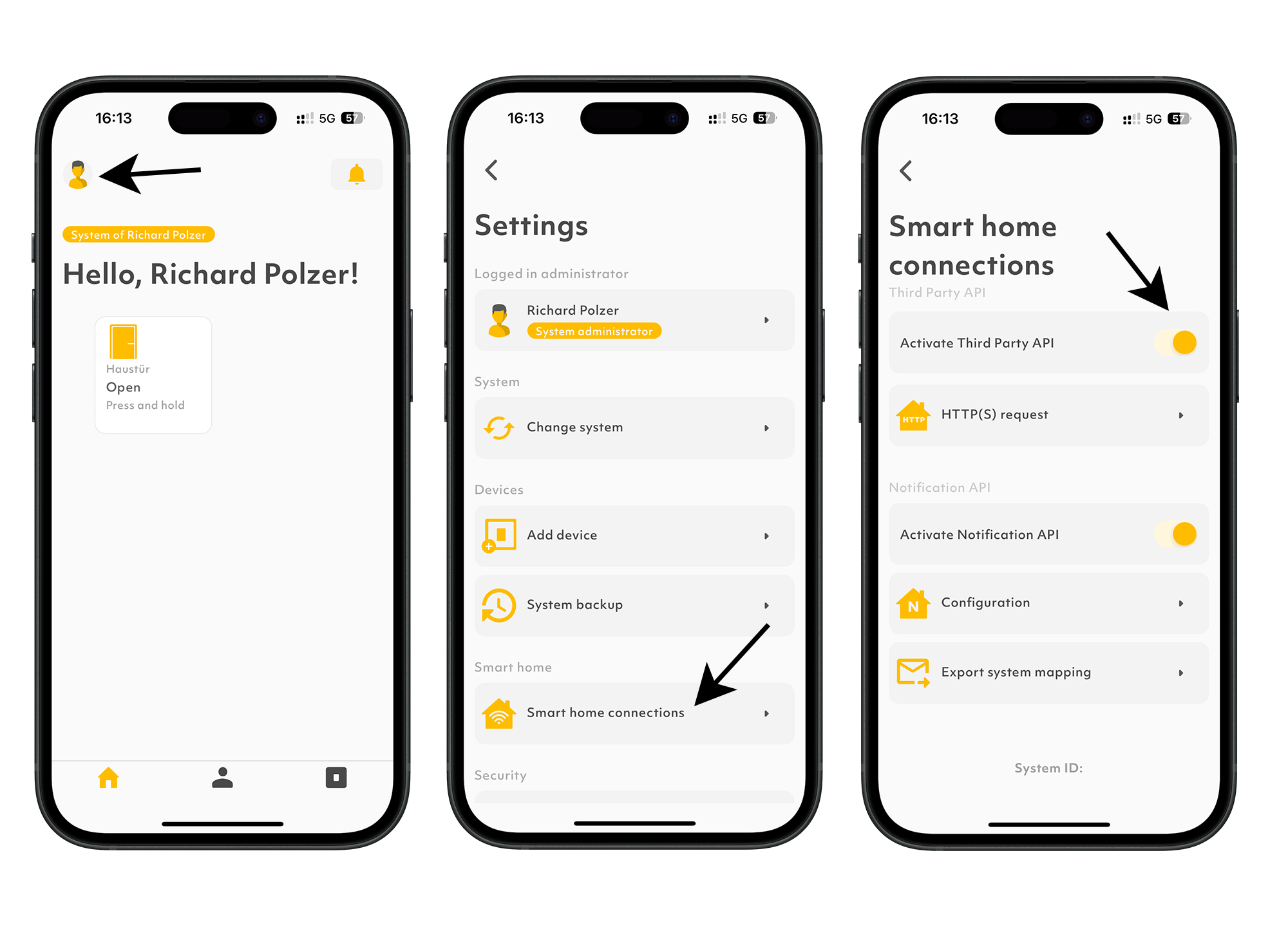 Activate ekey bionyx Third Party API