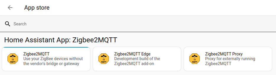 Screenshot of the app store