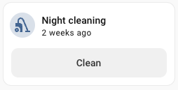 Screenshot of the tile card with the button feature
